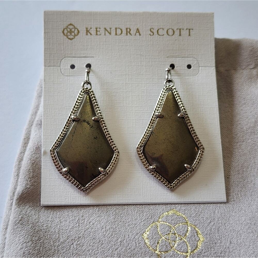 Kendra scott Silver Rhodium And Mirror‎ Rock Alex Earrings New